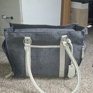 Banafish Tote Stylish Gray and Cream Women's Bag Designed For Breast Pumps